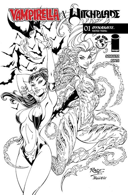 Vampirella x Witchblade Special (2026 Dynamite) #1 - Cover Q 1:7 John Royle Line Art Trade Dress Variant