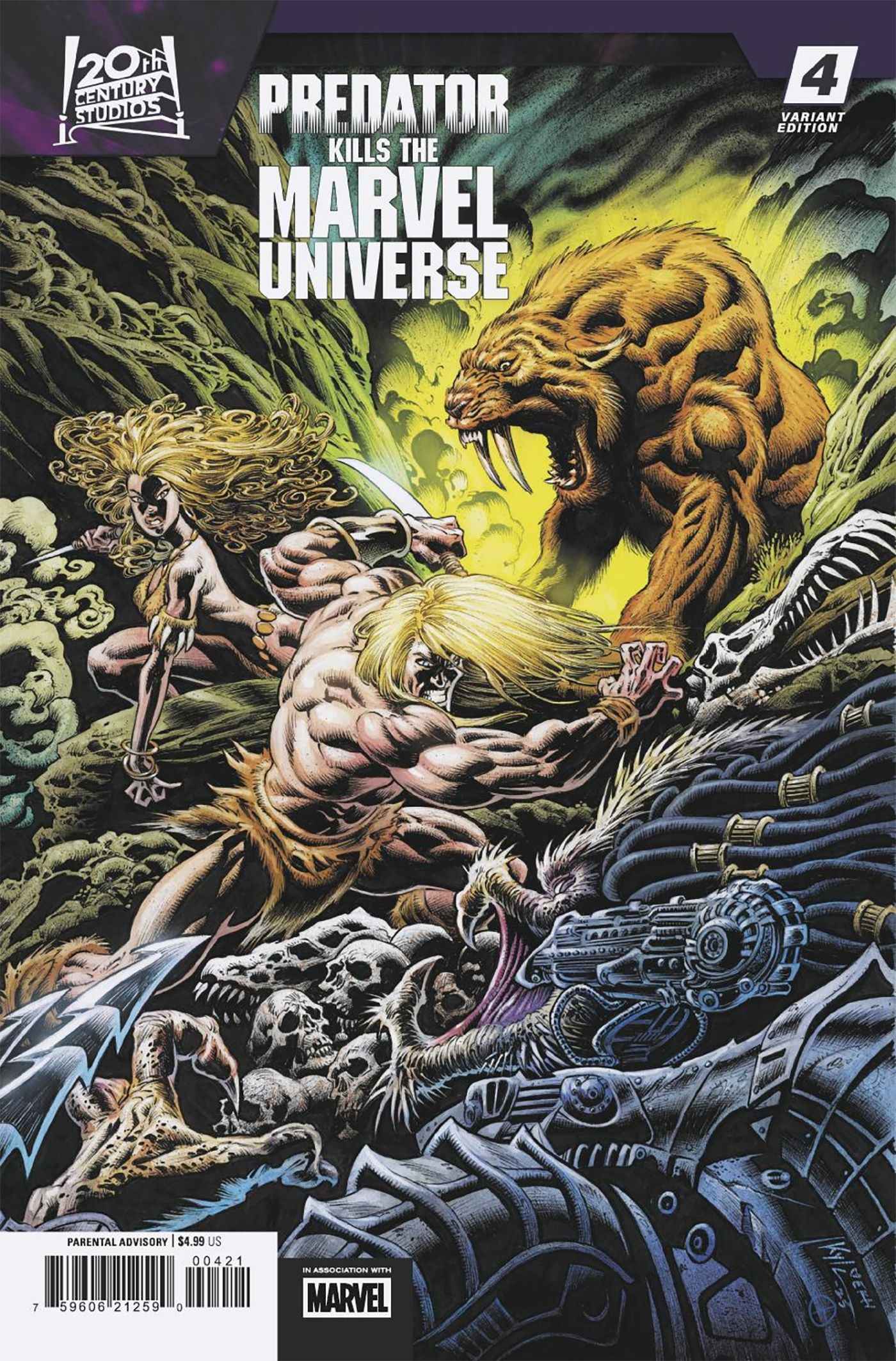 Predator Kills the Marvel Universe (2025 Marvel) #4 - Kyle Hotz Hunting the Hunters Variant