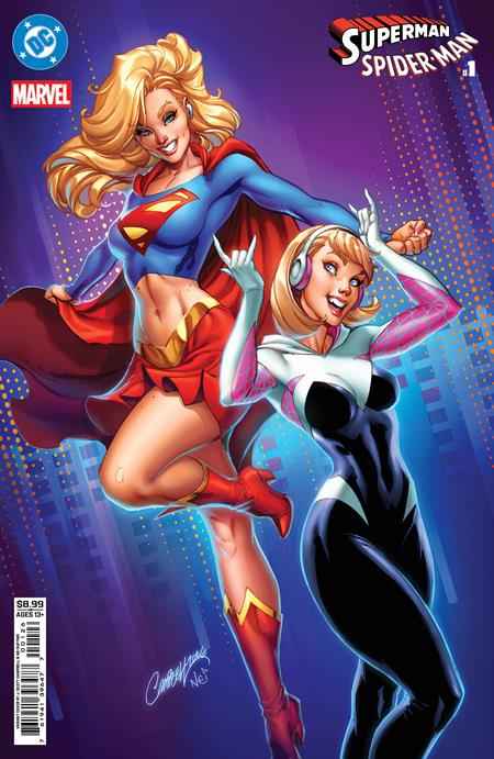 DC Marvel Superman Spider-Man (2026 DC) #1 One Shot - Cover N J. Scott Campbell Supergirl & Spider-Gwen Card Stock Variant