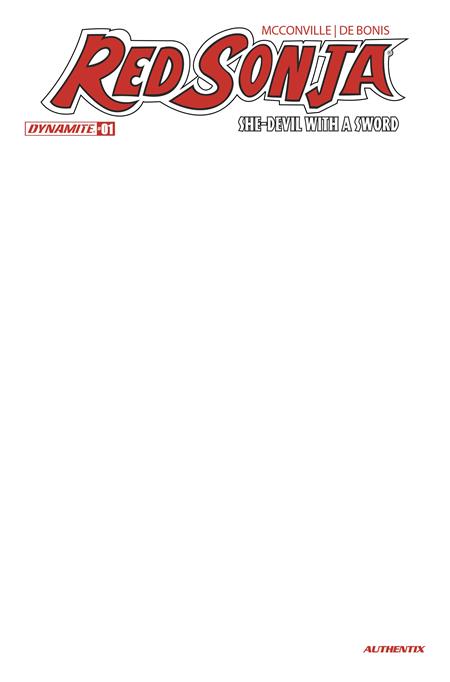 Red Sonja: She Devil with a Sword (2026 Dynamite) #1 - Cover F Blank Authentix Variant