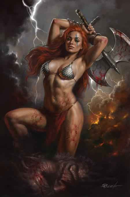 Red Sonja: She-Devil with a Sword (2025 Dynamite) #4 - Cover J Lucio Parrillo Virgin Variant (1:15 Retailer Incentive)