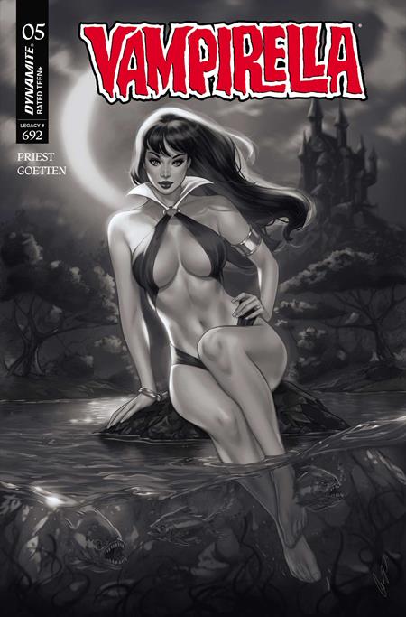 Vampirella (2026 Dynamite) #5 CVR N INC 1:7 ELIAS CHATZOUDIS B&W VAR