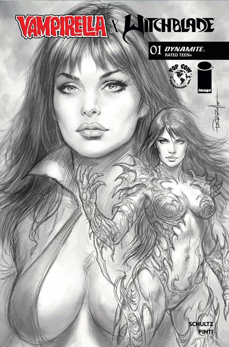 Vampirella x Witchblade Special (2026 Dynamite) #1 - Cover J 1:10 Lucio Parrillo Line Art Variant