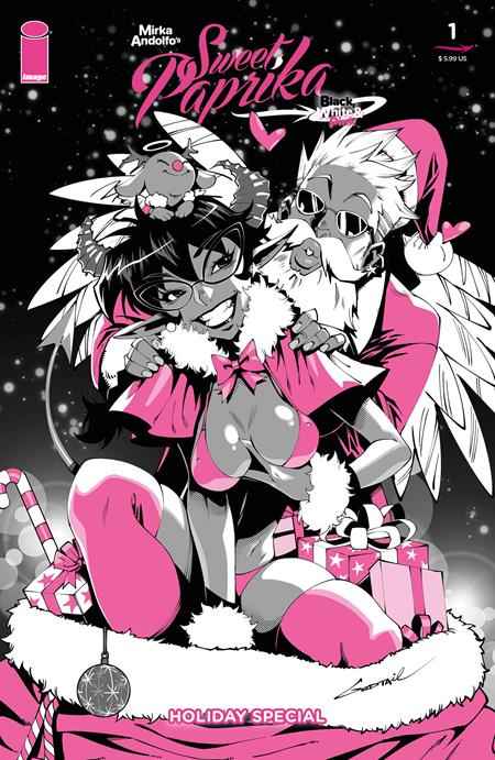 Mirka Andolfo's Sweet Paprika: Black, White & Pink Holiday Special - Variant Cover by Godtail (MR)